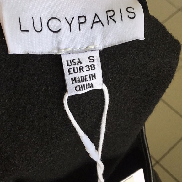 LUCY PARIS Audra Faux Leather Asymmetrical Mini Dress Size Small - Picture 8 of 11